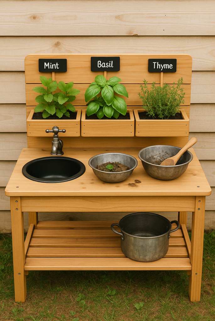 Mud Kitchen with Herb Garden