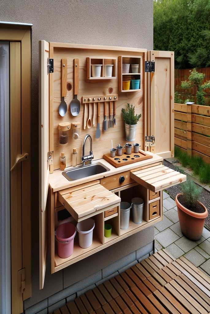 Wall-Mounted Compact Mud Kitchen