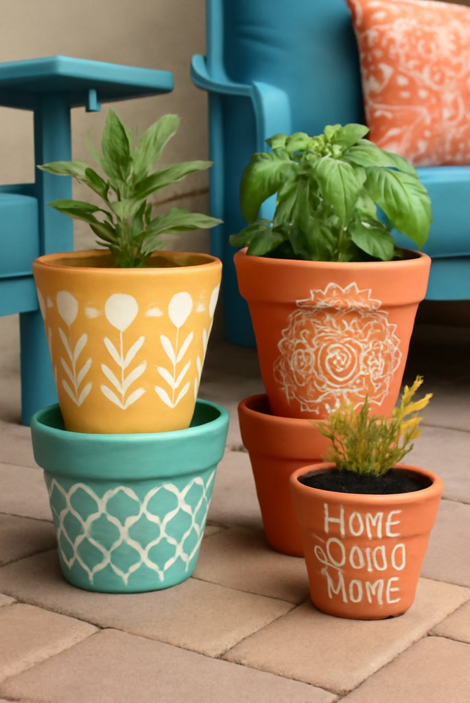 Painted Clay Pots