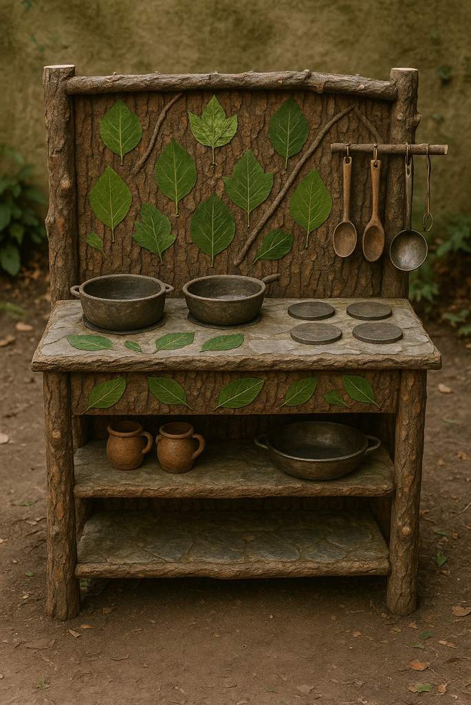 Nature-themed kitchen with Leaf Decor