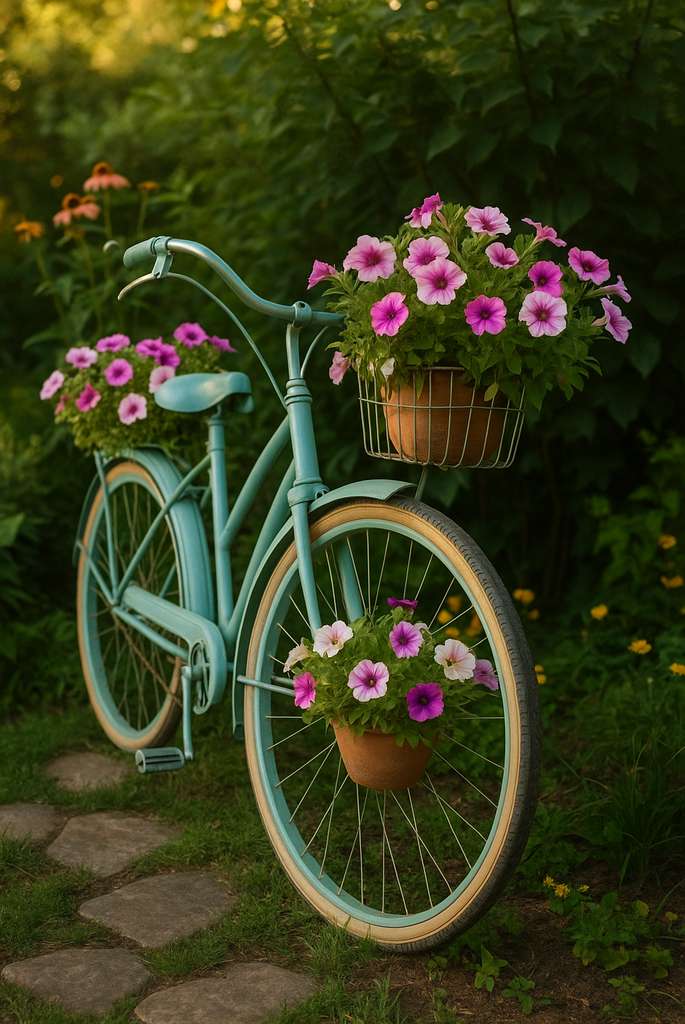 Vintage Bicycle Planter