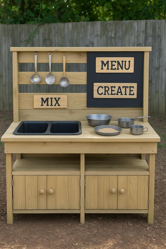 Twin Sink Mud Kitchen for Sibling Play