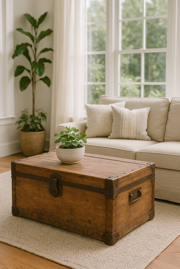 Vintage Trunk as Coffee Table