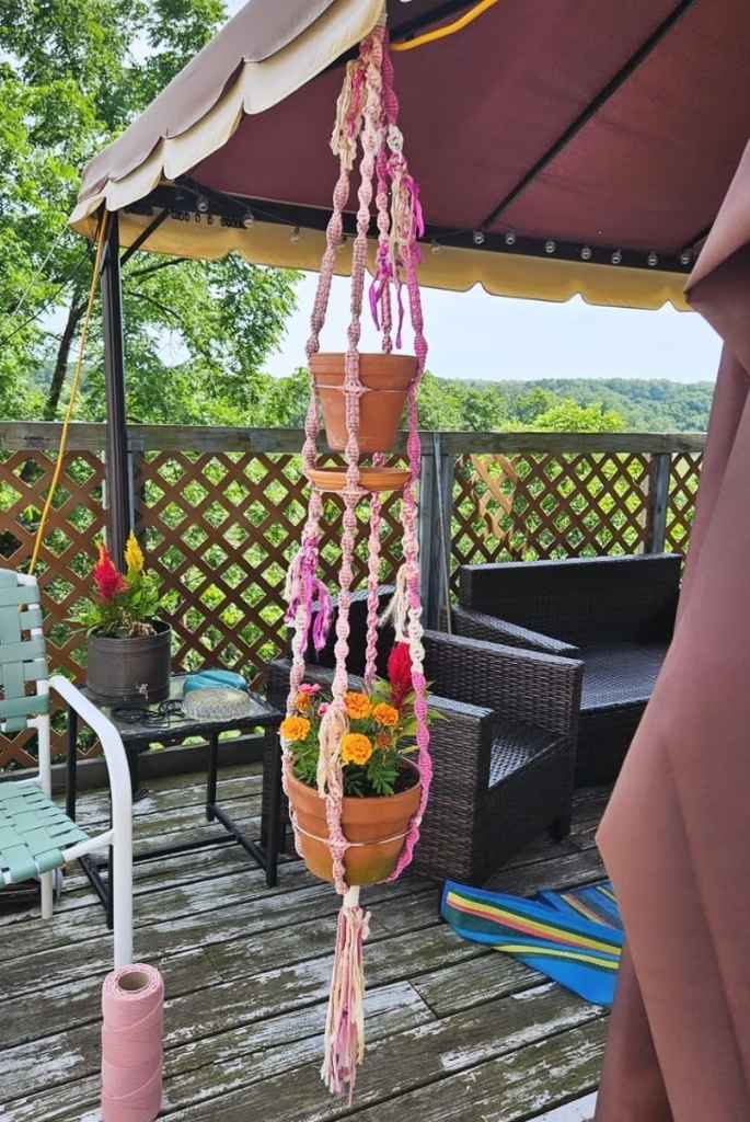 Boho Macrame Hanging Flower Pots