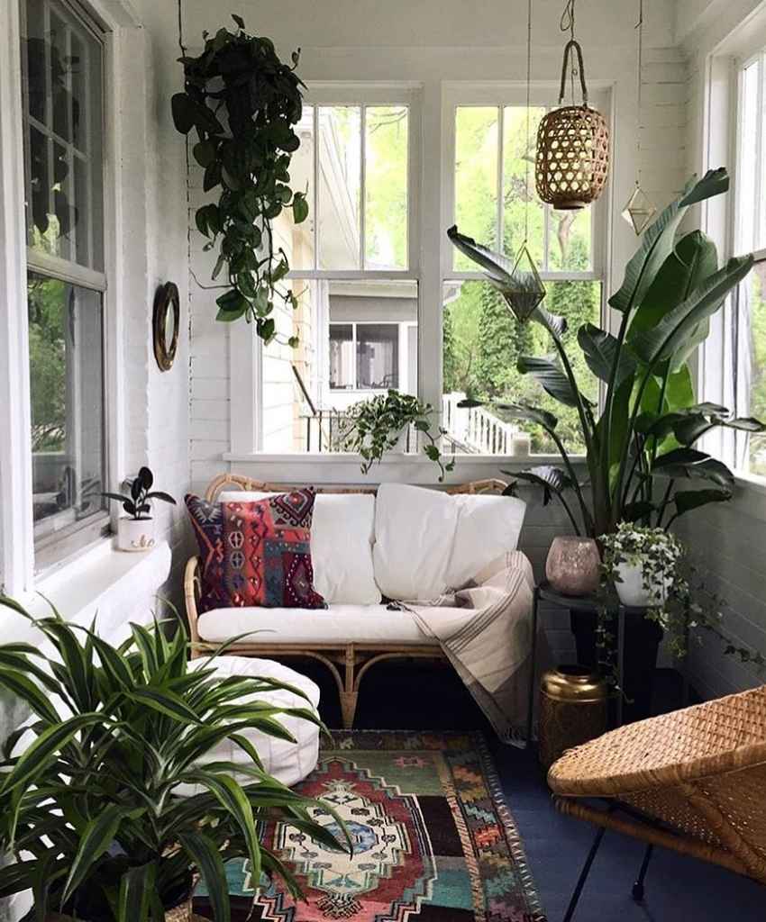 Boho Rattan Sunroom Sofa