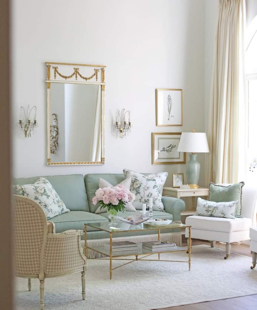 Elegant Pastel Sunroom Sofa Set