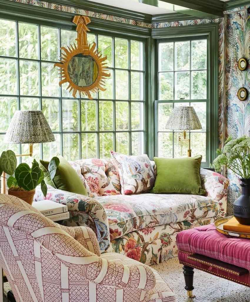 Floral Sunroom Sofa Set