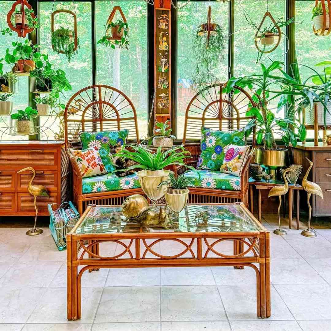 Retro Rattan Sunroom Set