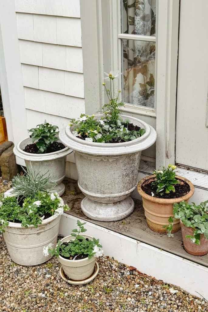 Rustic Whitewashed Patio Pot Collection