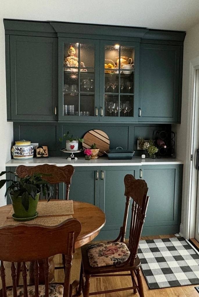Vintage Green Hutch Corner