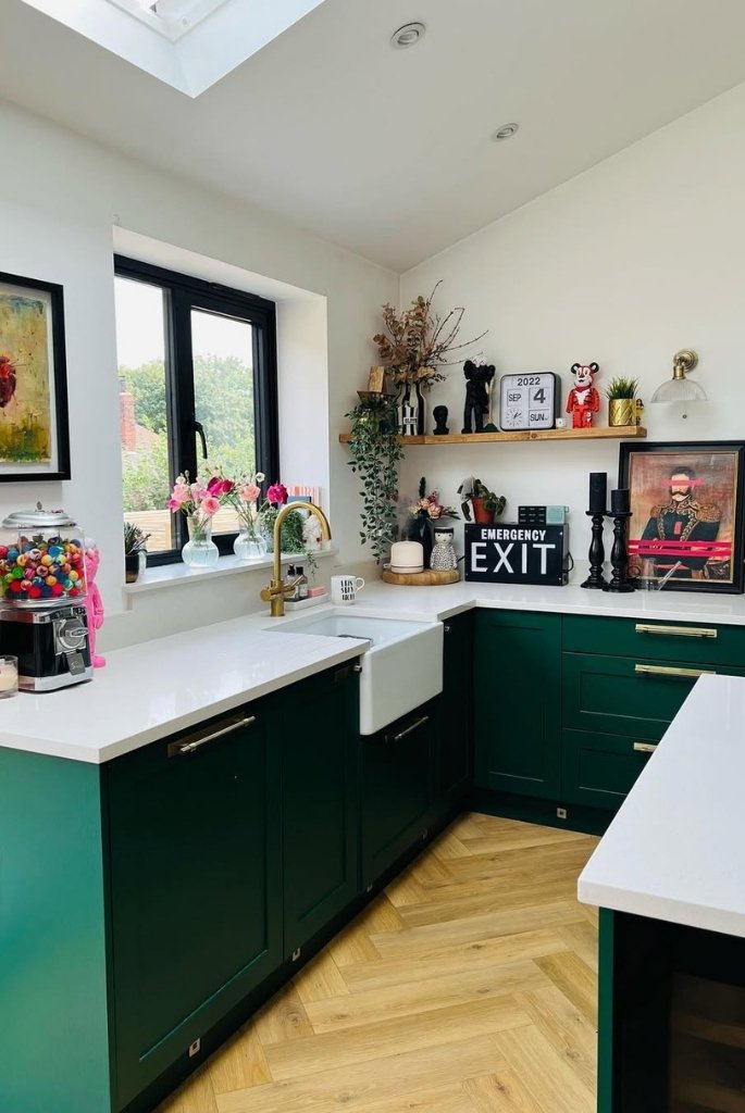 Eclectic Green Art Kitchen