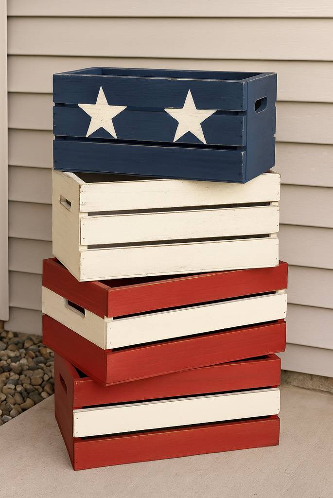 Flag-Inspired Painted Crates