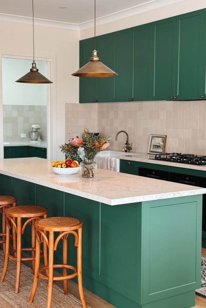 Earthy Green Kitchen with Rustic Accents