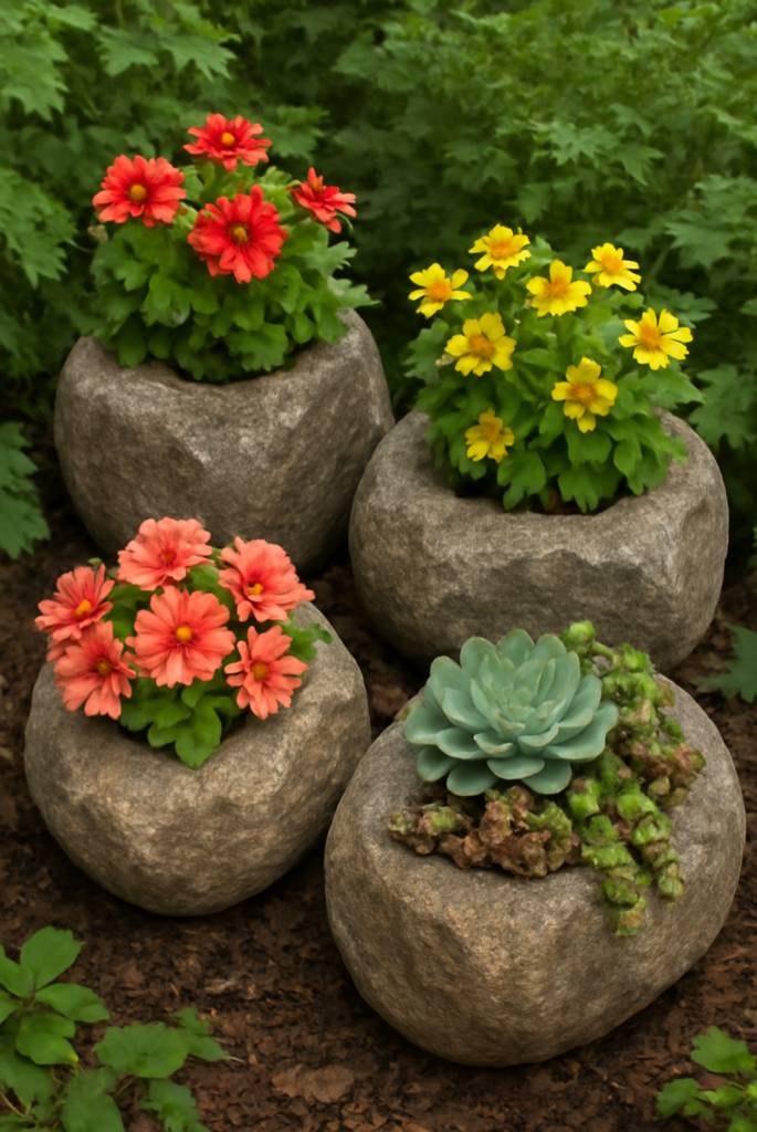 Garden Rock Planters