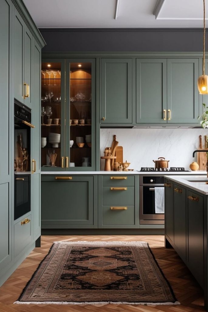 Moody Olive Green Kitchen
