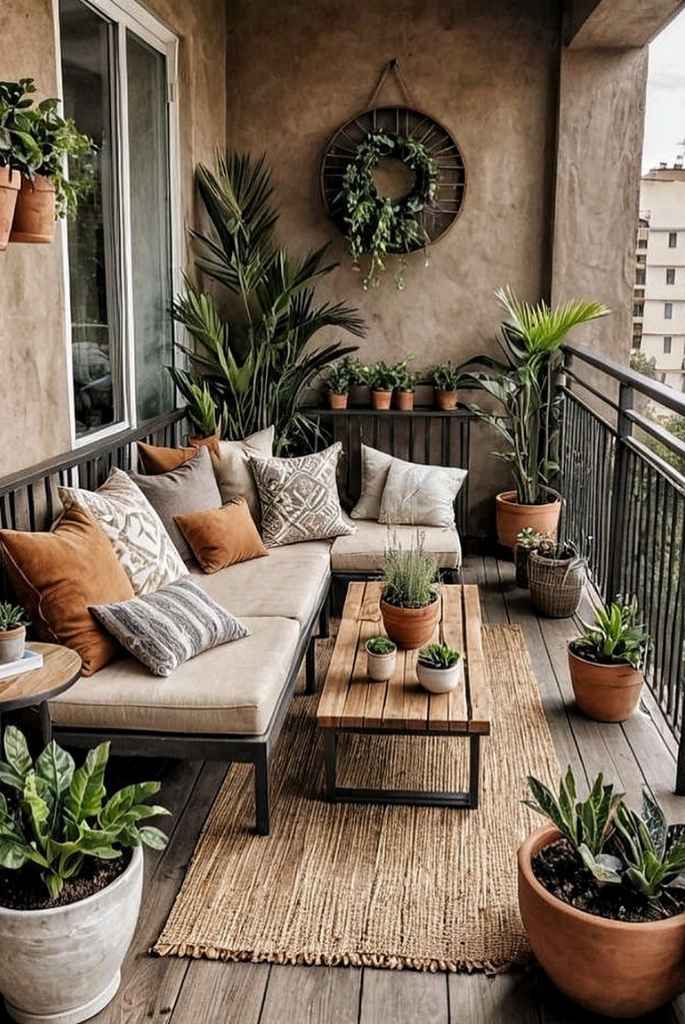 Earthy Boho Balcony