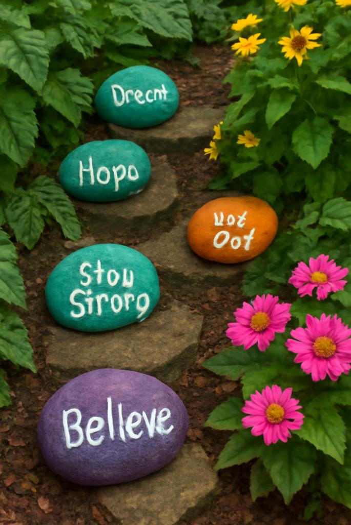 Rock Paintings with Inspirational Quotes