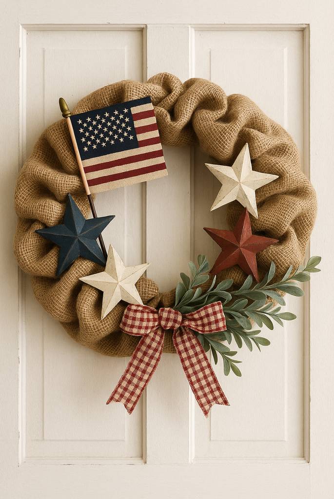 Burlap Flag Wreath