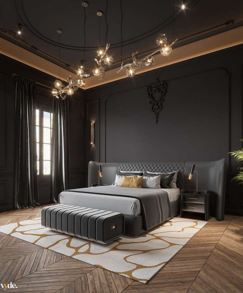 Bedroom with Modern Lighting