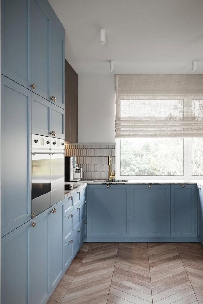 Blue Cabinet Modern Kitchen