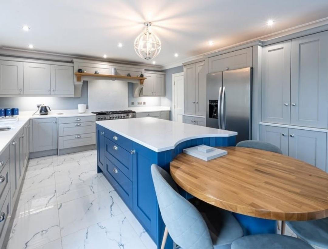 Blue and Gray Family Kitchen