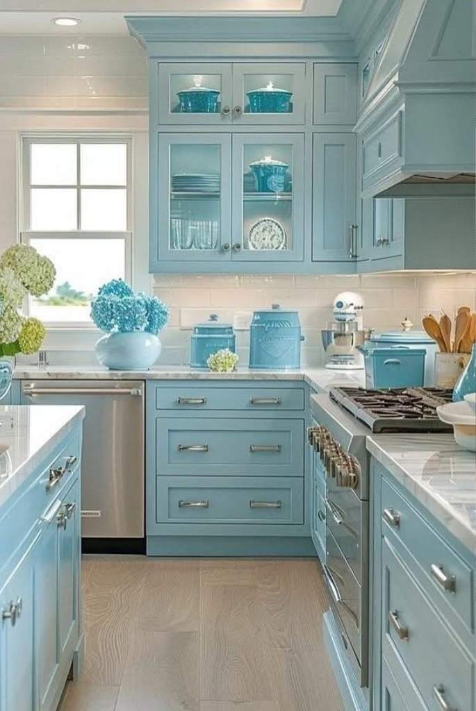 Bright Blue Kitchen