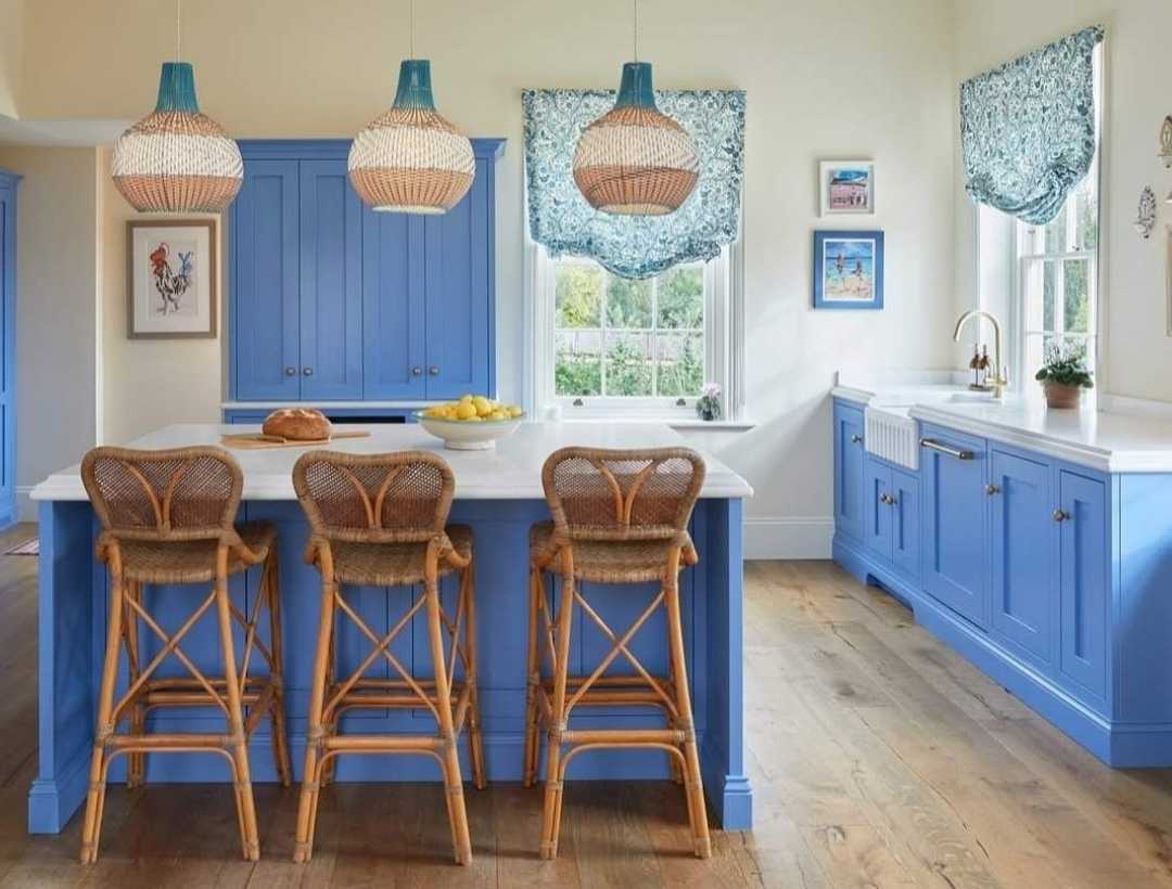 Bright Coastal Blue Kitchen
