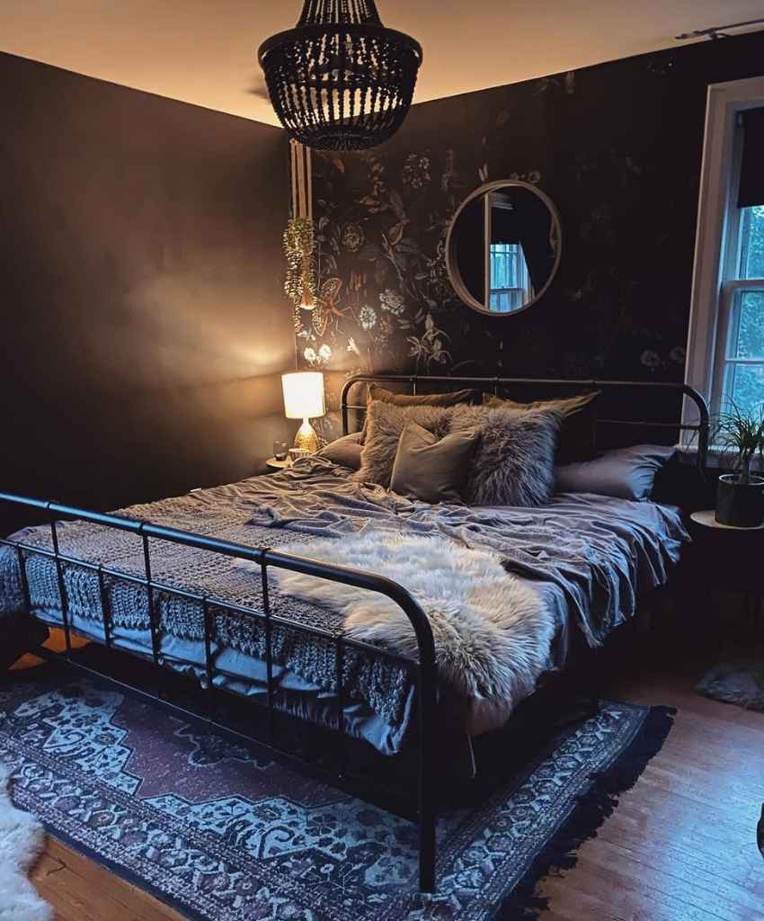 Cozy Black Boho Bedroom