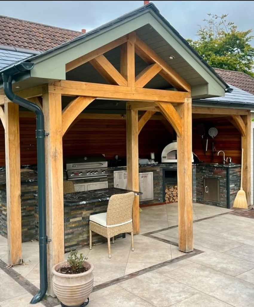 Cozy Covered Outdoor Kitchen