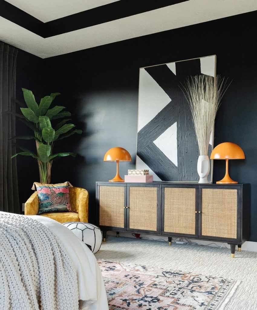 Eclectic Bedroom with Pops of Color