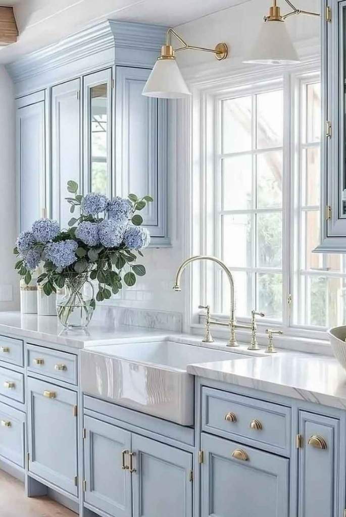 Elegant Light Blue Kitchen