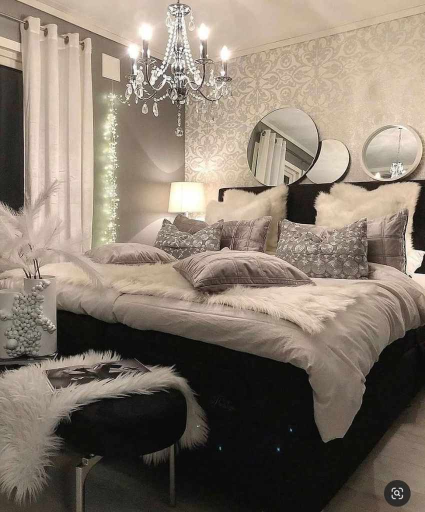 Glamorous Black and Silver Bedroom