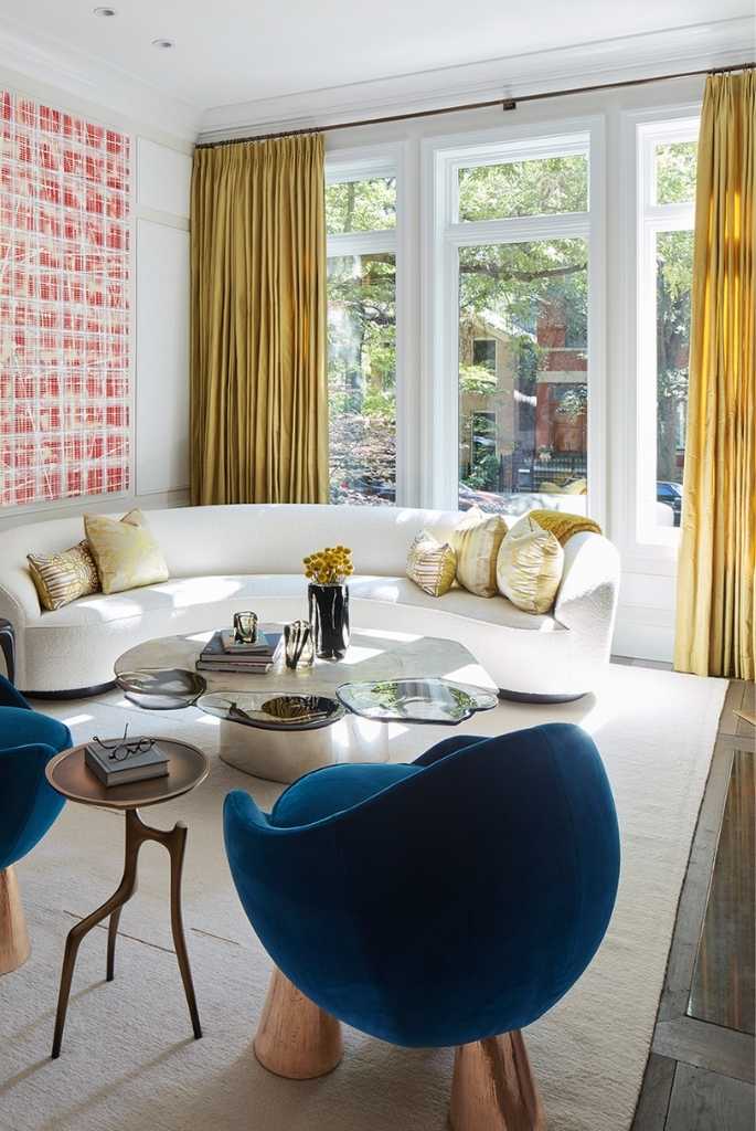 Gold Curtains Living Room Curved White Sofa
