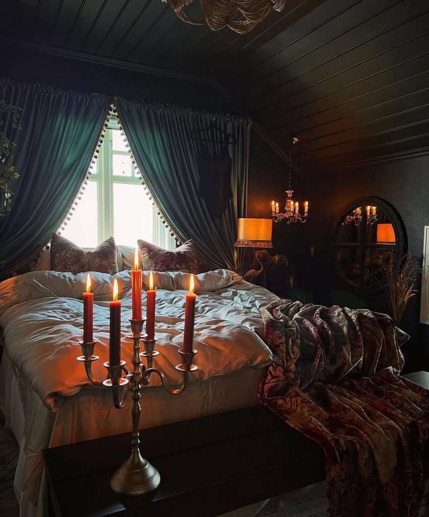 Gothic Candlelit Bedroom Retreat