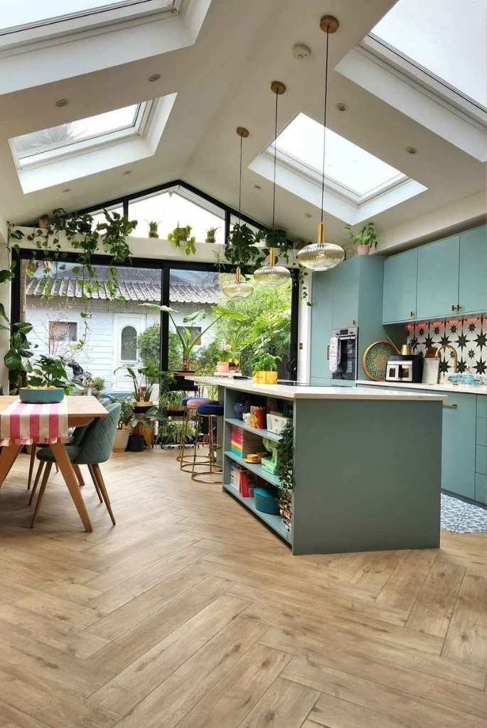 Kitchen with Skylights