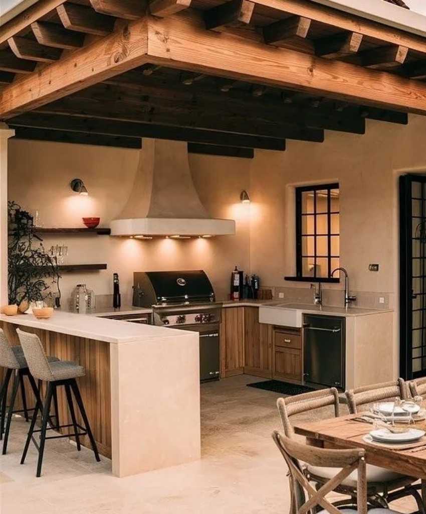 Kitchen with Wooden Accents and Modern Appliances