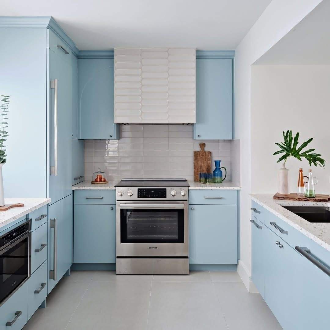 Minimalist Light Blue Kitchen