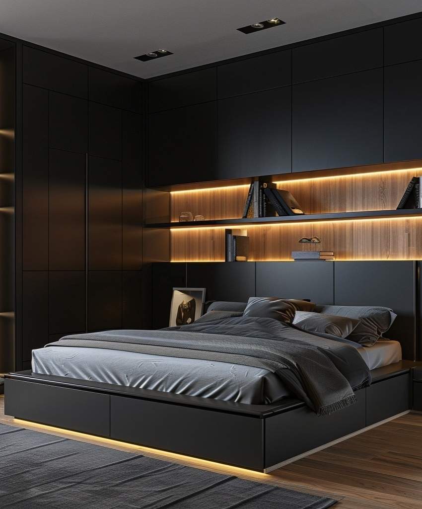Modern Bedroom with Ambient Lighting