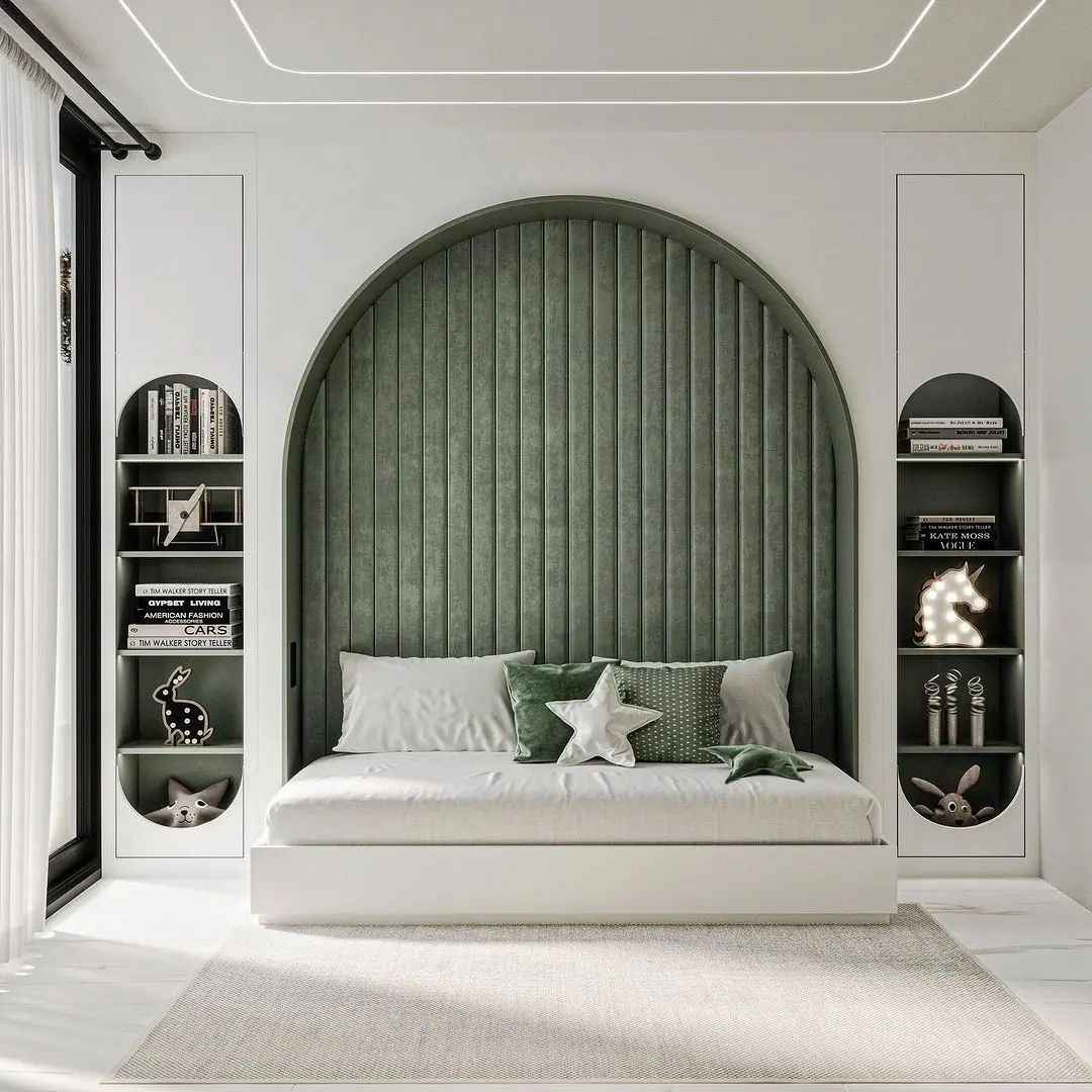Modern Kids' Olive Green Nook Bed