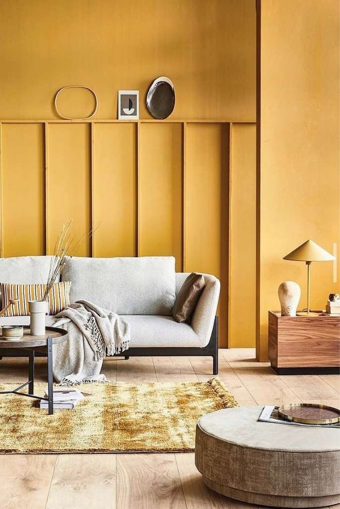 Mustard Yellow Paneled Wall