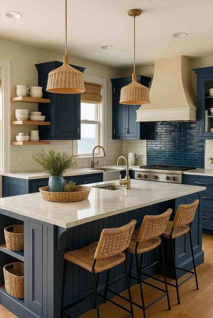 Navy Blue Farmhouse Kitchen
