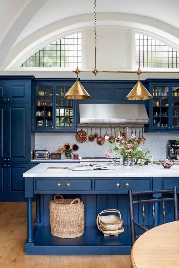Navy Blue Traditional Kitchen