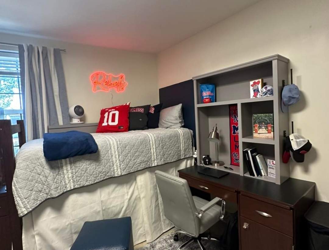 Sports-Inspired Lofted Dorm Corner