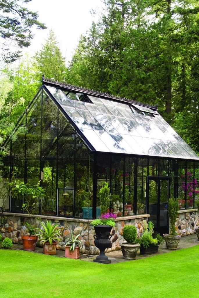 Stone Base Victorian Greenhouse