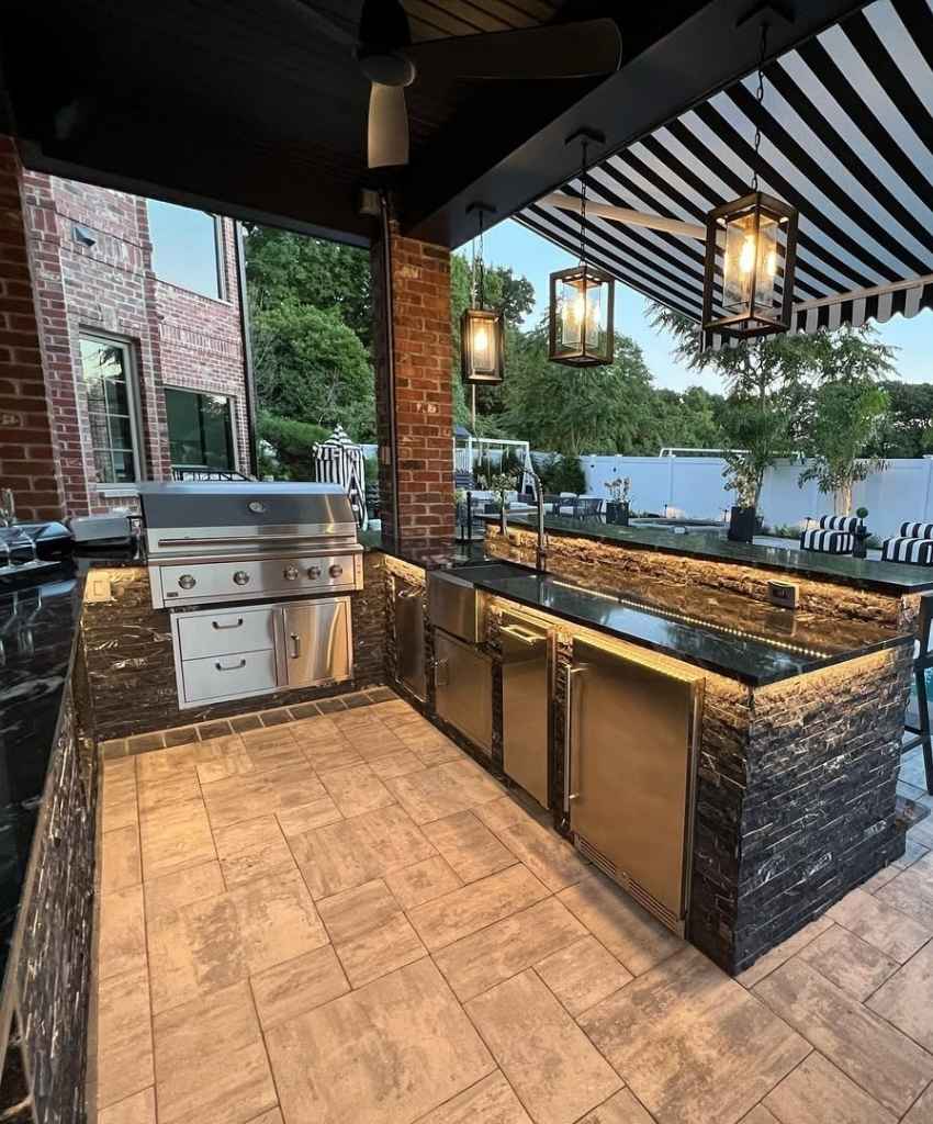 Stylish Kitchen with Stone Accents