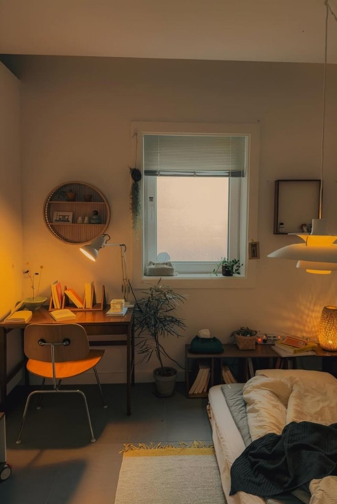 Warm-Toned Study + Sleep Nook
