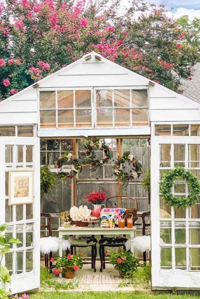 Whimsical Garden Teahouse Greenhouse