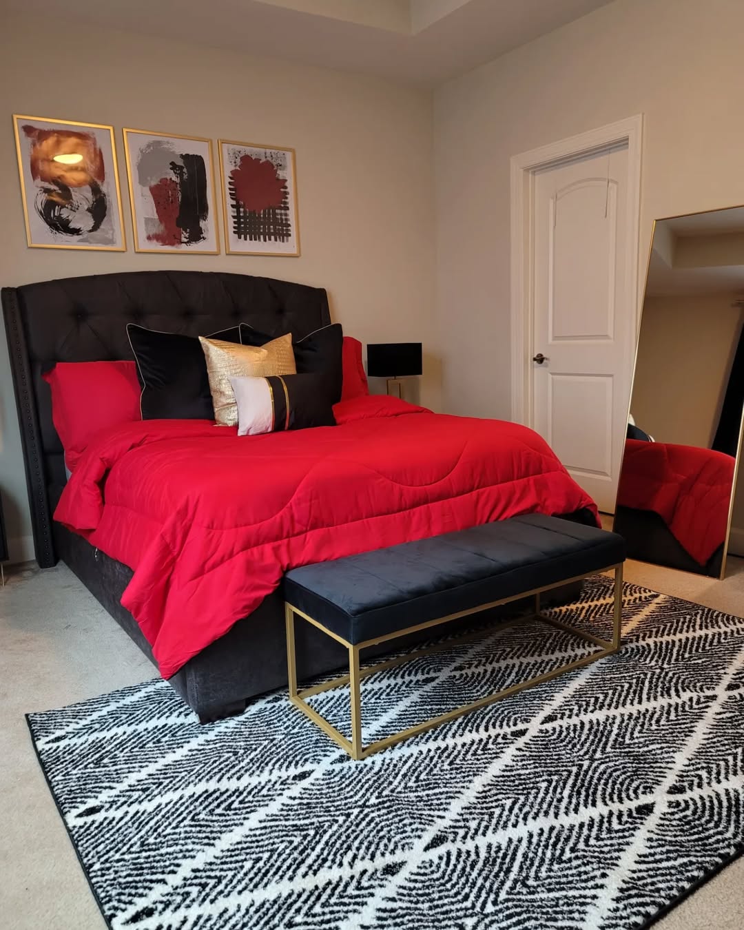 red and black bed style