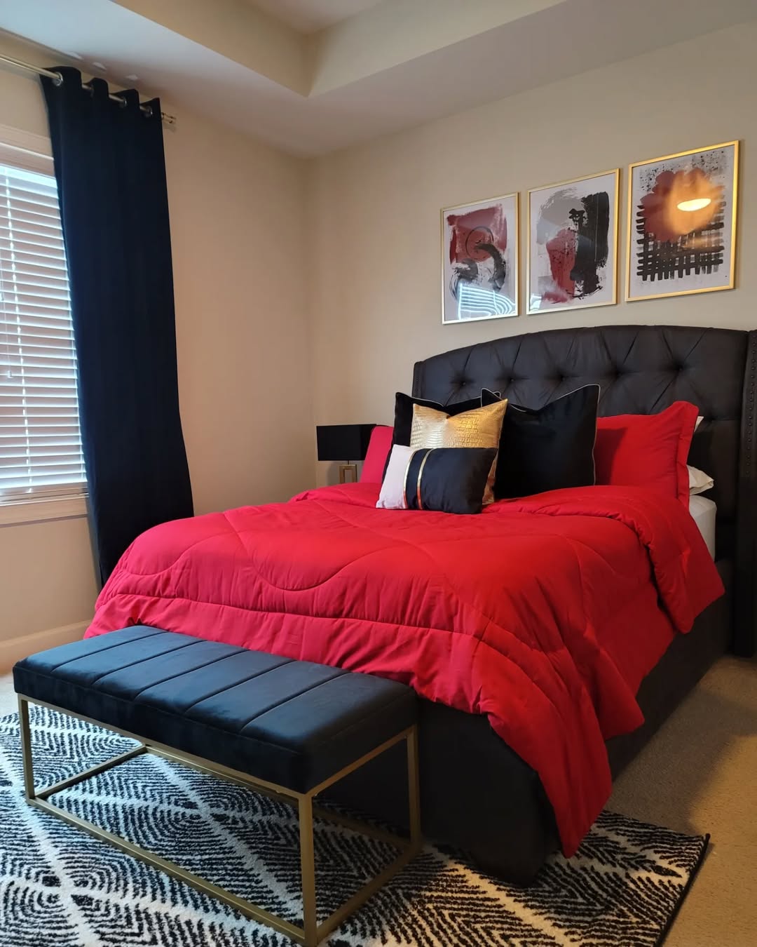red and black bed style 