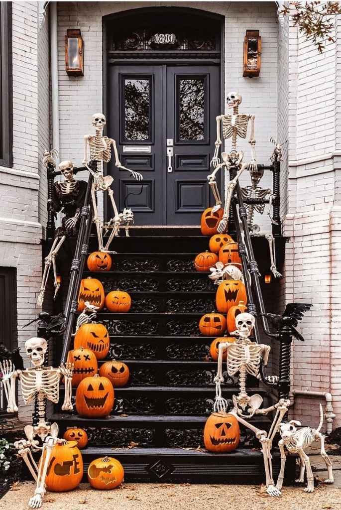 Skeleton & Pumpkin Staircase Parade